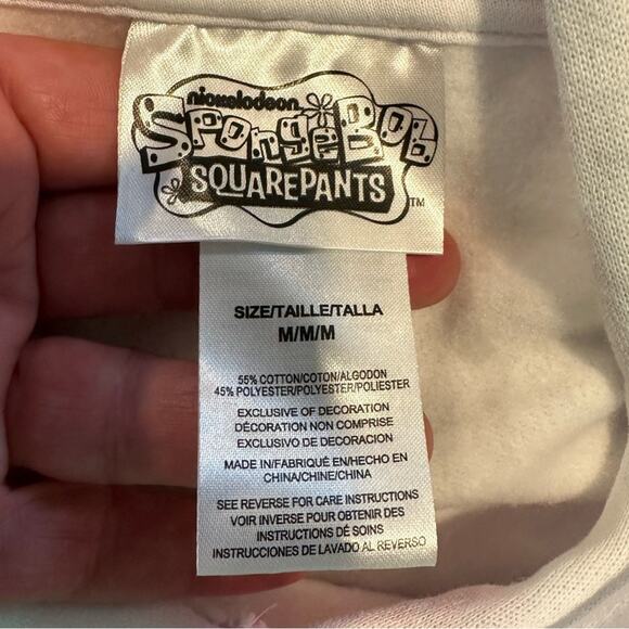 Spongebob Squarepants Tie Dye Hoodie Nickelodeon Size Medium Pink Blue White - Picture 5 of 5